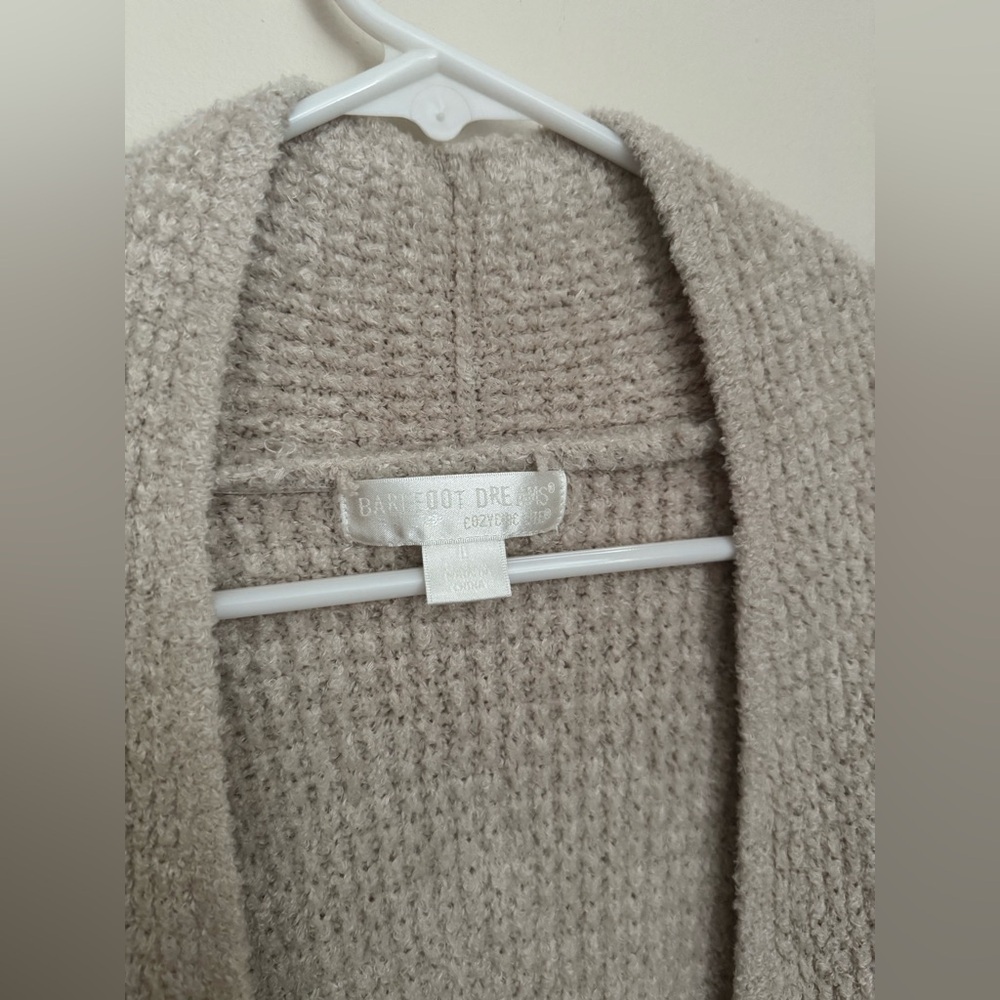 Barefoot Dreams CozyChic Lite Long Weekend Cardigan Women’s Size Large Tan Cozy - Picture 3 of 6